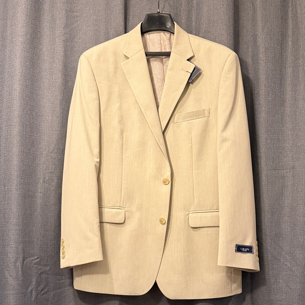 NWT| CHAPS Men's Light Beige Blazer | Perfect for Spring | 42 R